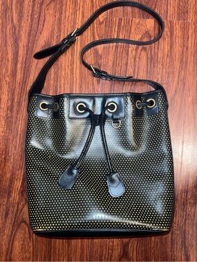 Dooney & Bourke Black Leather Bucket Crossbody Bag